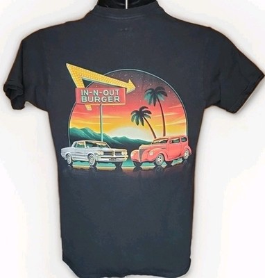 Official In And Out Burger Merchandise Men's Black Utah Logo T Shirt Size Small