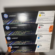 Lot of 4 Genuine HP 130A Toner Cartridge LaserJet 2x Cyan Magenta Yellow