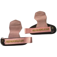 MANUEKLEAR Weightlifting Wrist Straps with Cushion Wrist Loop (Pink/Black) NEW