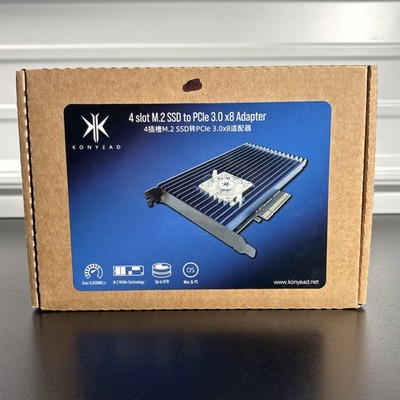 Konyead 4 Slot PCIe NVMe M.2 SSD Adapter Card