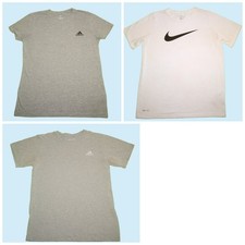Boys Nike  Adidas T-Shirt Lot of 3 Gray, White Size SM Back to School BTS