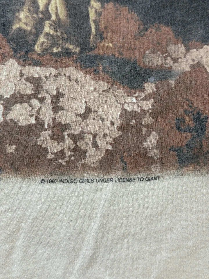 Camiseta promocional vintage 1997 álbum meninas índigo "Shaming of the Sun" dupla face - Imagem 3 de 4