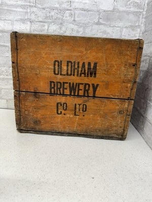 Oldham Brewery Wooden Crate RARE Nice Display Piece With Patina