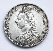 STERLING SILVER COIN 1887 VICTORIA JUBILEE HALF CROWN