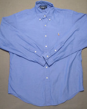 Ralph Lauren Yarmouth 16-35 Blue Long Sleeved Button Front Dress Shirt