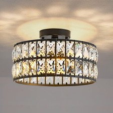 Modern Semi Flush Mount Ceiling Light, Black Ceiling Light Fixtures, 11.8inch...
