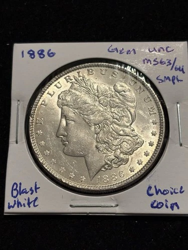 1886 Morgan Silver Dollar $1 GEM 💎 UNC Higher Grade Choice Coin, Blast White