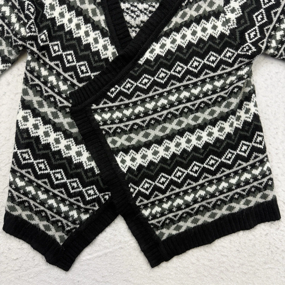 Suéter Canyon River Azul Niñas XL Gris Negro Rayas Frente Abierto Manga Larga Foto 4 de 4