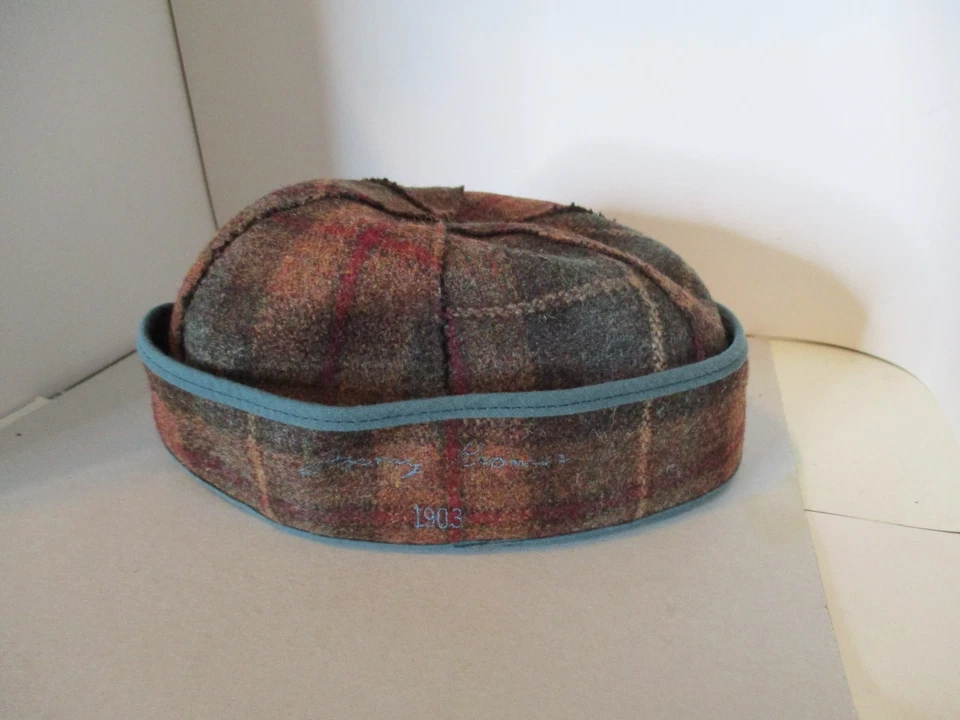 VTG Stormy Kromer Classic Cap 7 1/8 Partridge Plaid Six Panel Wool 1903 Flannel - Image 3 of 4