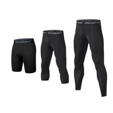 Man's Workout Leggings Compression Base Layer Gym Sports Running Training Pants