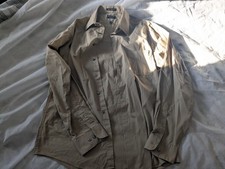 Arrow Męska Rozmiar Large 16 Brązowa Koszula z długim rękawem zapinana na guziki 34/35 Bez zmarszczek