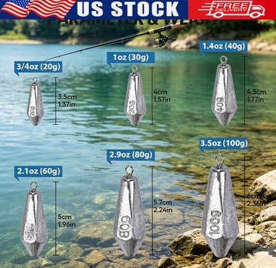 Drop Shot Fishing Weights Kit Saltwater Lead Sinker Cast Angling Fishing Tackle