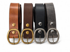 Mens FULL GRAIN Leather Belt 100% Buffalo 1.5...