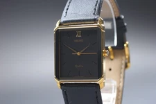 Vintage 1990 [Near MINT] Seiko Dolce 5S21-5A20 Sweep Seconds Tank Mens Qz Watch