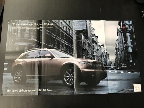VINTAGE INFINITI FX45 DOUBLE SIDED PROMO POSTER 37X21 RARE!