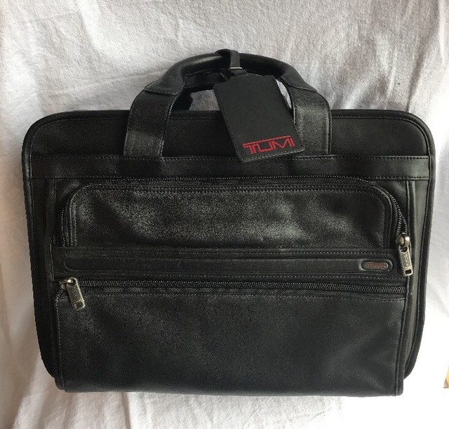 Tumi Essential Leather Brief 96130d4 Ebay Tumi Alpha Black Leather Essential Brief Laptop Computer Case Carry Bag 26130d4