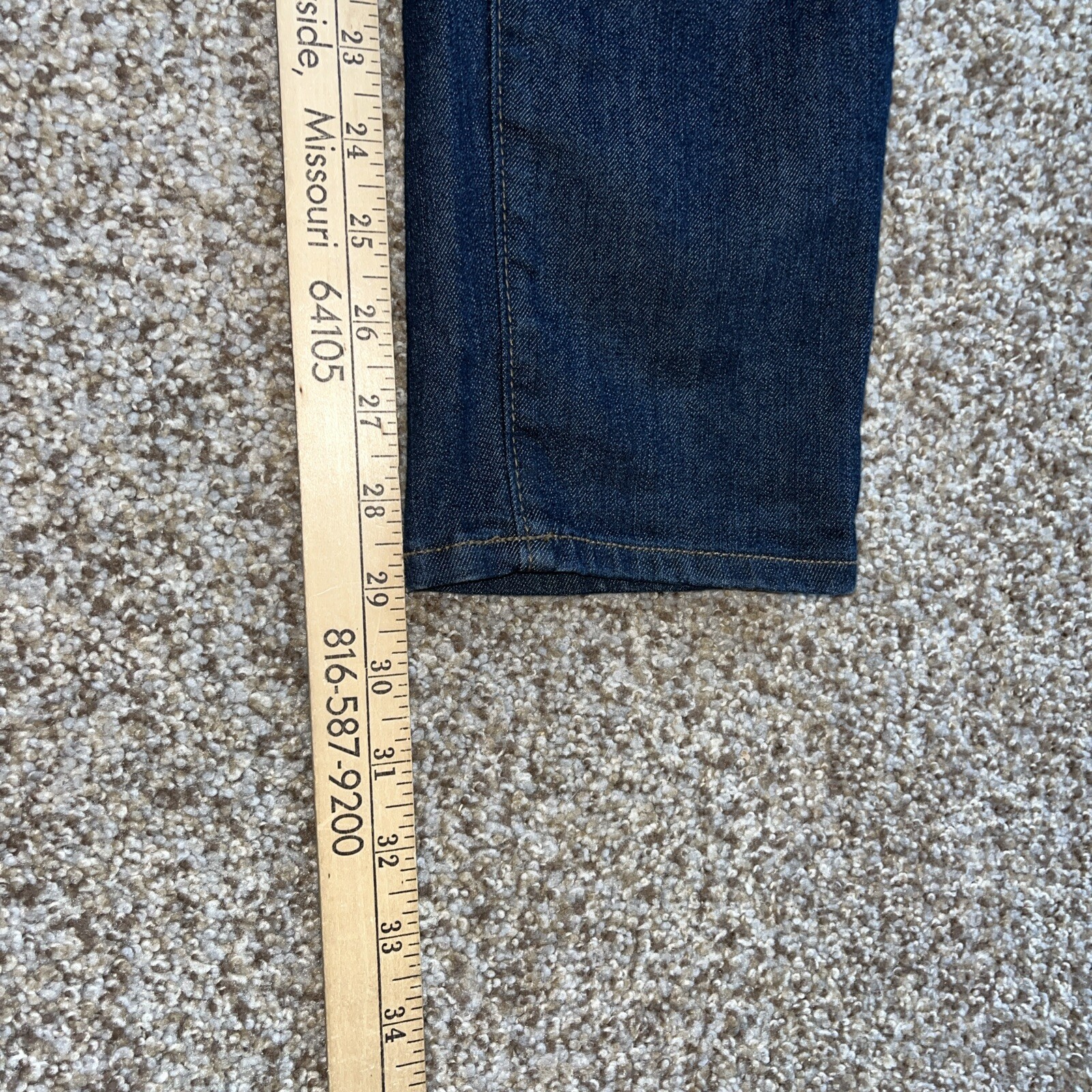 Paige Peg Skinny Denim Jeans Women's Size 31 (34 X 29) Blue Mid Rise Dark Wash - View 8