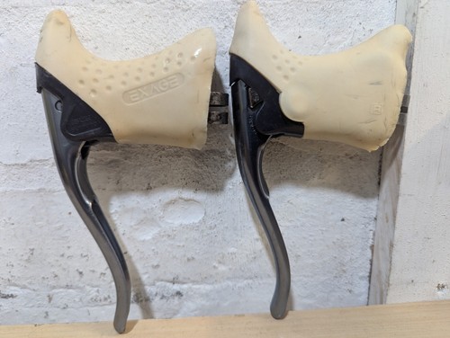 VINTAGE 80'S SHIMANO EXAGE ACTION BL-A351 AERO BRAKE LEVERS WHITE HOODS - Picture 5 of 13