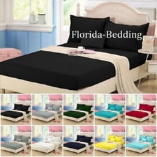  All In One Bedding Items 600TC Pure EgyptianCotton All Solid Colors-Queen