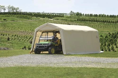 10' x 20' x 8' Sandstone Fabric Carport Shelter Portable Shed Box Garage Storage - Image 4 of 4