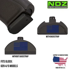 NDZ Glock Gen 4/5 17 19 22 23 34 45 Cerakote Brass Grip Insert Slug Plug Blue
