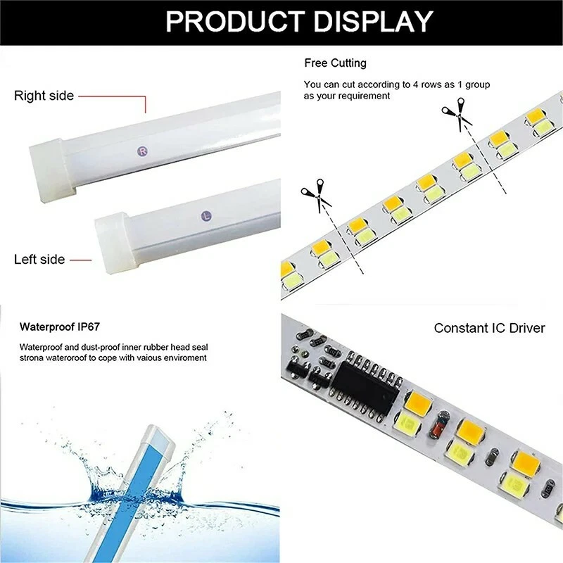 2x 60cm Strisce Fari Auto LED Tubo Flessibile Angel Strip DRL luci bianco ambra - Bild 4 von 4