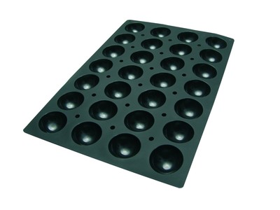Lekue Professional Baking 28 Cavities Semi Sphere Mold, 23.6'' x 15.7'', Black