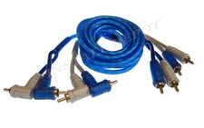 4 CHANNEL RCAS RCA QUAD CABLES 3X SHIELDED AMP INSTALLATION 9' - ONLY RUN 1 SET 