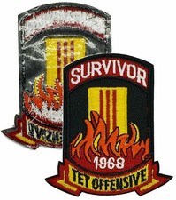 SURVIVOR 1968 TET OFFENSIVE US Military Vietnam Veteran Biker Patch 3" x 2"