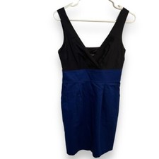 Express Design Studio Women's Size 4 Sleeveless Dress Black Blue Pockets Stretch