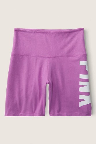 Pink Victoria Secret 6" Baumwolle hohe Taille Biker-Shorts lila L XL - Bild 4 von 6