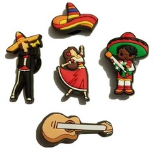 Mariachi Arriba 5PC Shoe Charm Set NEW Croc Compatible For Shoes, Bracelets