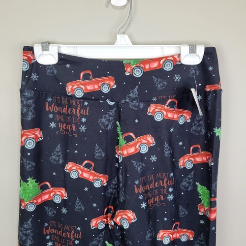 Dren Designs Christmas Truck Polyester Spandex Ankle Leggings Plus Size - Picture 2 of 7