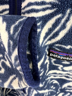 Vintage 1990s Patagonia Fleece 1/4 Zip Jacket Blue White Rare