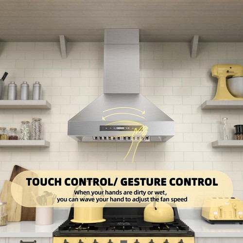 30inch Wall Mount Range Hood 900CFM Kitchen Stove Stainless Steel TouchControl - Picture 12 of 15