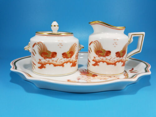Vintage RICHARD GINORI Italy Siena Rust Tea Set: Sugar Bowl, Creamer & Tray RARE - Picture 3 of 14