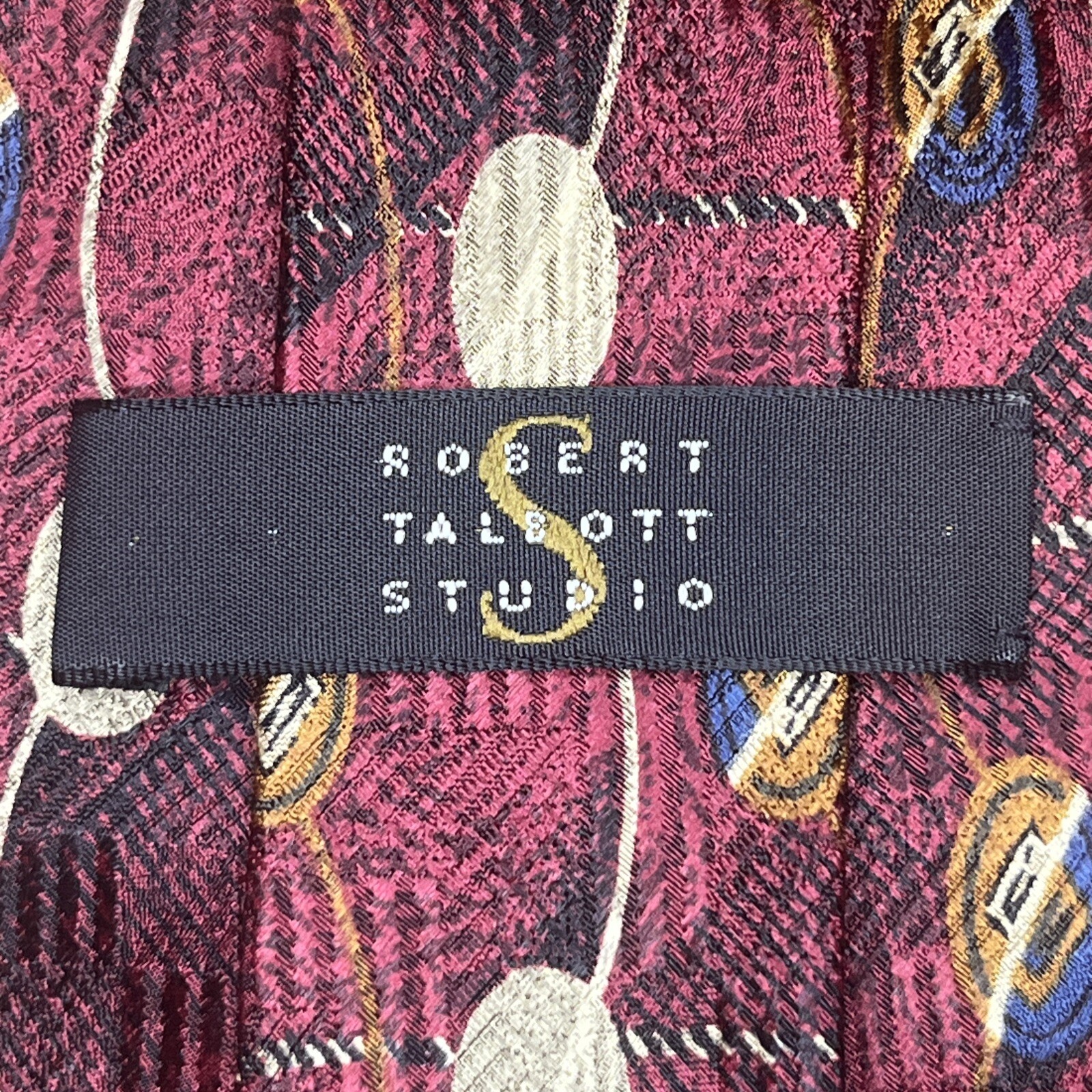 $150+ ROBERT TALBOTT STUDIO  MAROON ABSTRACT 90S … - image 7