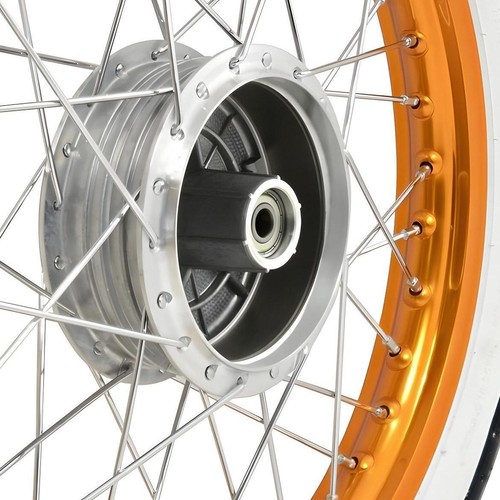 Complete wheel - rear - 1.5x16 inch - alloy rim orange anodized and polished, chrome - Picture 2 of 4