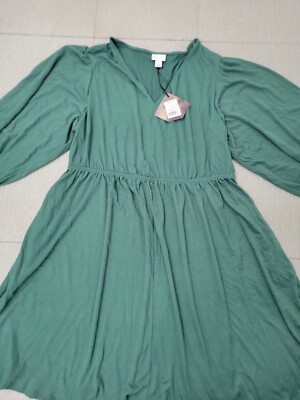 Women' Plus size Long Sleeve Knit Babydoll Dress- Ava & Viv- Green- Size: X(14W) | eBay Women' Plus size Long Sleeve Knit Babydoll Dress- Ava & Viv- Green- Size: X(14W) | eBay