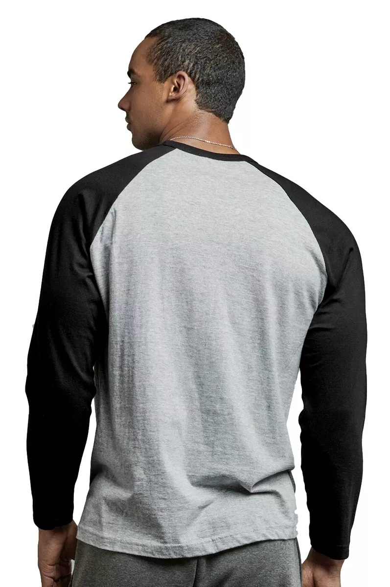 Men's Long Sleeve Baseball T-Shirt Jersey Raglan Two-Tone Active Tee