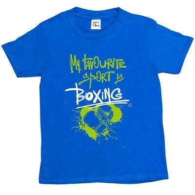 1Tee Kinder Jungen My Favourite Sport Is Boxen T-Shirt