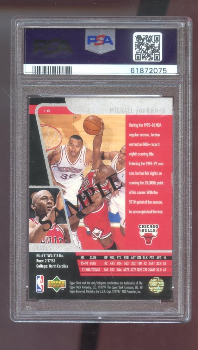 1996-97 Upper Deck SP #16 Michael Jordan SAMPLE PSA 6 Graded