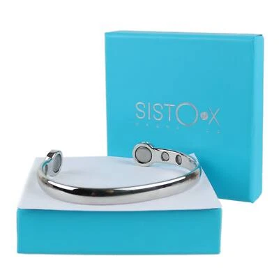 SISTO X Elegant Super Strong Magnetic Bracelet/Bangle Chrome Design 6 Magnets Health Rar