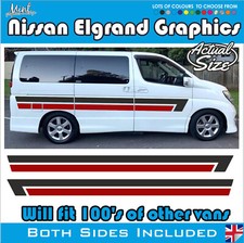Nissan ELGRAND Camper Righe Laterali Decalcomanie Adesivi Van Motorhome Grafica 026