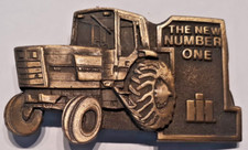 belt buckle International Harvester New Number 1 Spec Cast silver 4" long brass