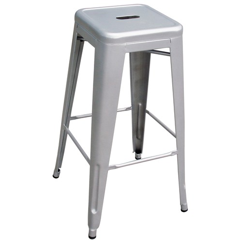 AmeriHome BS0303PK Loft Silver Metal Bar Stool - 3 Piece - Picture 4 of 5