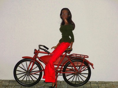 Fahrrad mit Surfbrett - Größe 1:6 - für 30 cm Puppen - DE - Barbie