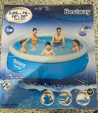 NEW☀️💦Bestway 10' x 30" Fast Set Inflatable Above Ground Swimming Pool 