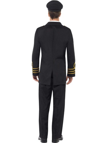 Navy Officer Male Sea Captain Naval Sailor Unofirm Suit Fancy Dress Costume - Picture 3 of 6