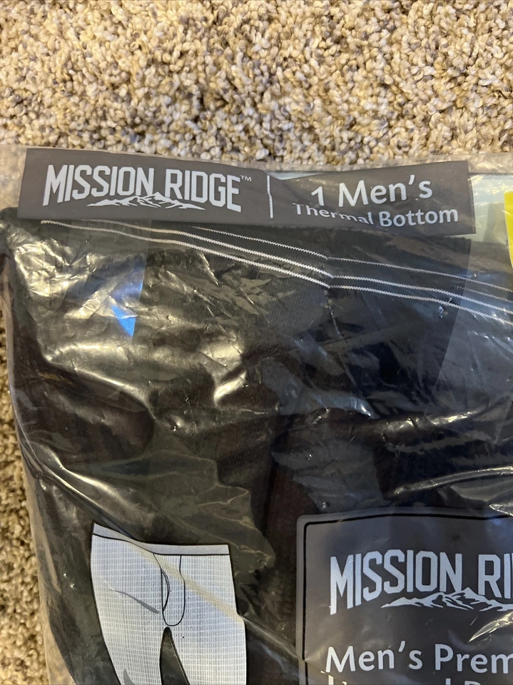 Mission Ridge Hombre Premium Térmico Parte Inferior Hasta el Tobillo Talla 2XL Nuevo Negro Foto 3 de 4